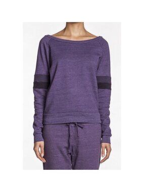 Solow Reglan Boatneck Oversized Colorblock Pullover Grape Purple NWT